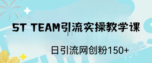 ST TEAM引流实操课，日引流网创粉100+-泡泡网赚