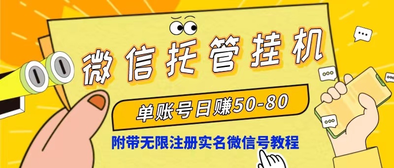 （10217期）微信托管挂机，单号日赚50-80，项目操作简单（附无限注册实名微信号教程）-泡泡网赚