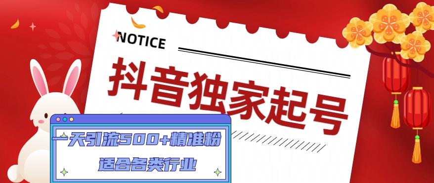 抖音独家起号，一天引流500+精准粉，适合各类行业（9节视频课）-泡泡网赚