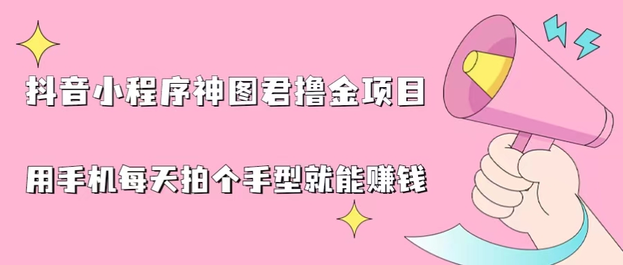 抖音小程序神图君撸金项目，用手机每天拍个手型挂载一下小程序就能赚钱-泡泡网赚