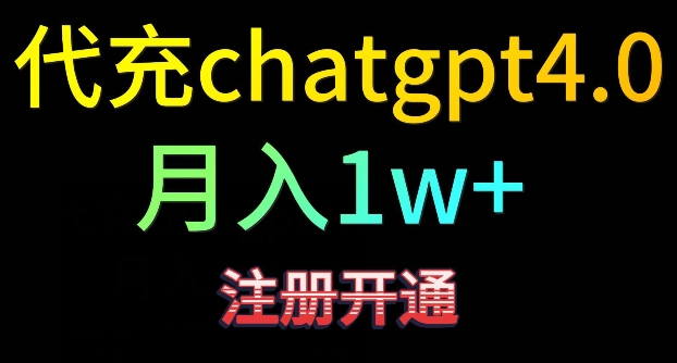 代充chatgpt4，日入500+，精准引流，暴力变现-泡泡网赚