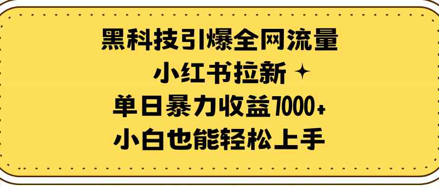 （9679期）黑科技引爆全网流量小红书拉新，单日暴力收益7000+，小白也能轻松上手-泡泡网赚