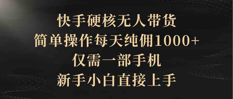 （9861期）快手硬核无人带货，简单操作每天纯佣1000+,仅需一部手机，新手小白直接上手-泡泡网赚