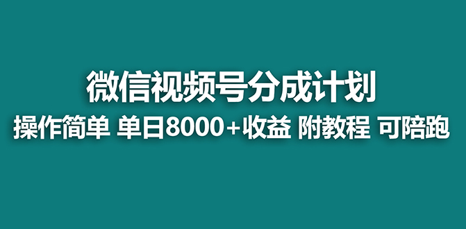 【蓝海项目】视频号分成计划最新玩法，单天收益8000+，附玩法教程，24年…-泡泡网赚