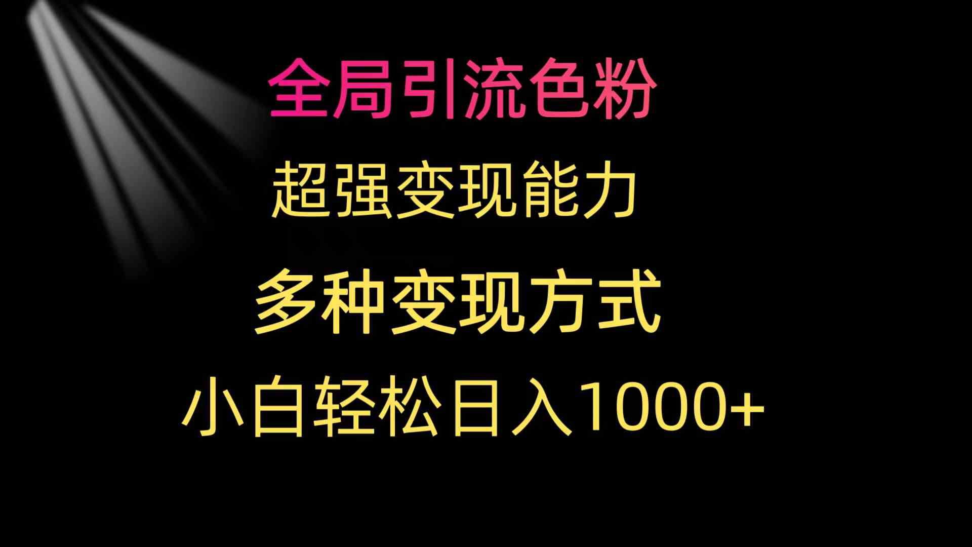 （9680期）全局引流色粉 超强变现能力 多种变现方式 小白轻松日入1000+-泡泡网赚