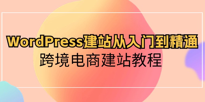 WordPress建站从入门到精通，跨境电商建站教程（60节课）-泡泡网赚