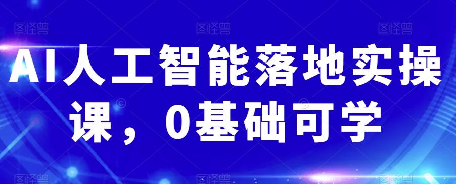 AI人工智能落地实操课，0基础可学-泡泡网赚