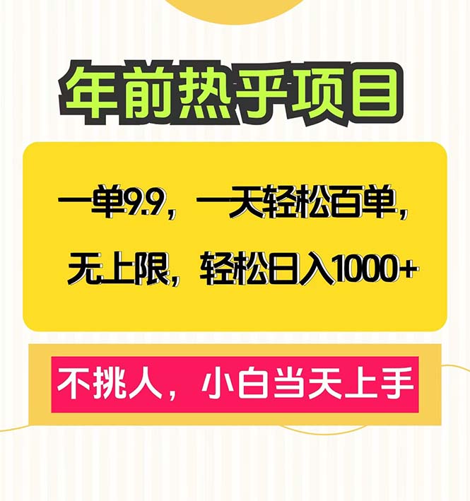 一单9.9，一天百单无上限，不挑人，小白当天上手，轻松日入1000+-泡泡网赚