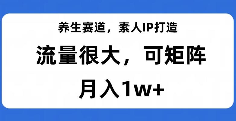 养生赛道，素人IP打造，流量很大，可矩阵，月入1w+【揭秘】-泡泡网赚