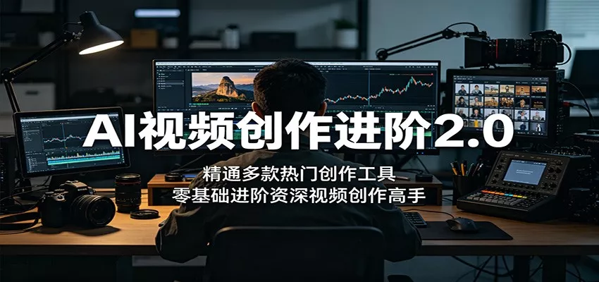 AI视频创作进阶2.0：精通多款热门创作工具，零基础进阶资深视频创作高手-泡泡网赚