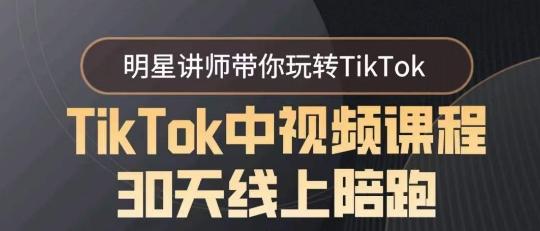 TikTok中视频课程30天线上陪跑，明星讲师带你玩转TikTok-泡泡网赚