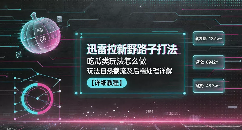 迅雷拉新野路子打法，吃瓜类玩法怎么做，玩法自热截流及后端处理详解-泡泡网赚