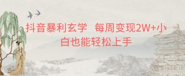 抖音暴利玄学，每周变现2W+小白也能轻松上手-泡泡网赚