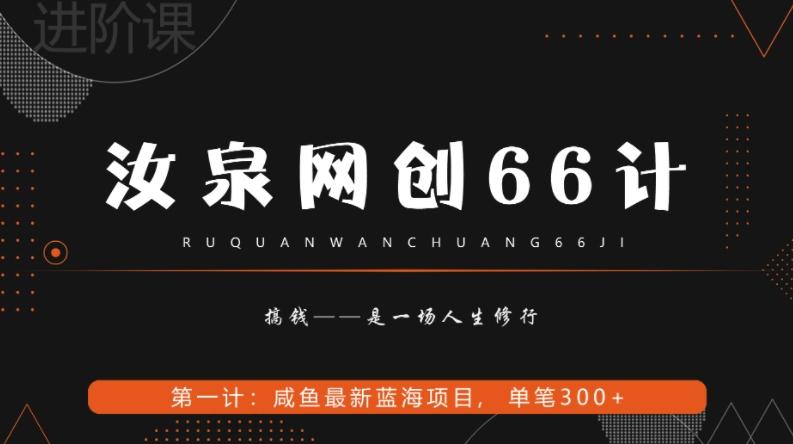 汝泉网创66计之第1计：闲鱼长期稳定项目，单笔变现300+-泡泡网赚