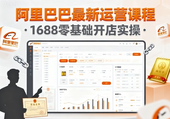 阿里巴巴最新运营课程，1688零基础开店实操-泡泡网赚