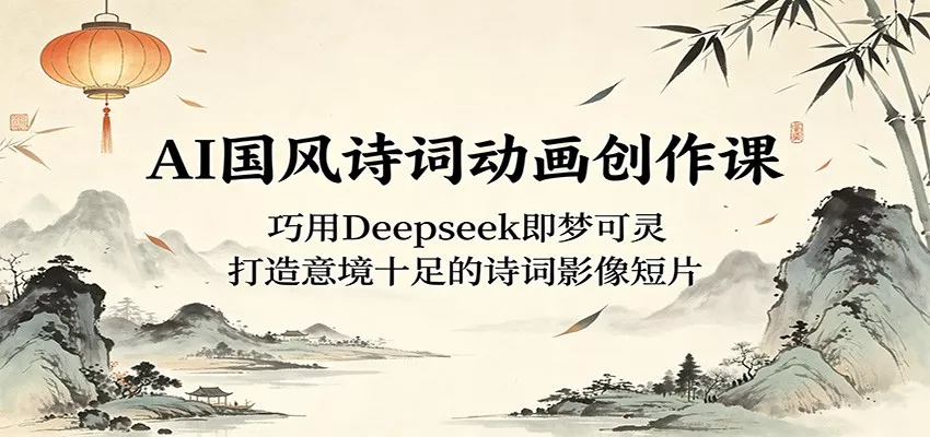AI国风诗词动画创作课：巧用Deepseek即梦可灵，打造意境十足的诗词影像短片-泡泡网赚