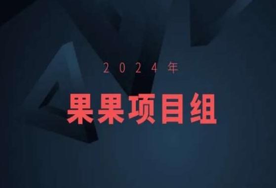 2024年果果项目组项目合集-果果最新项目-泡泡网赚