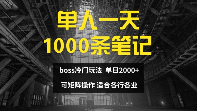单人一天1000条笔记，日入2000+，BOSS直聘的正确玩法【揭秘】-泡泡网赚