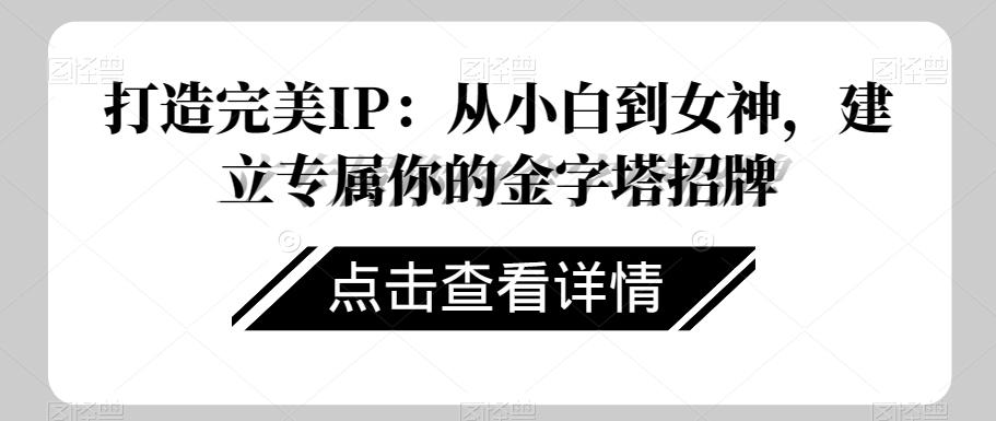 打造完美IP：从小白到女神，建立专属你的金字塔招牌-泡泡网赚