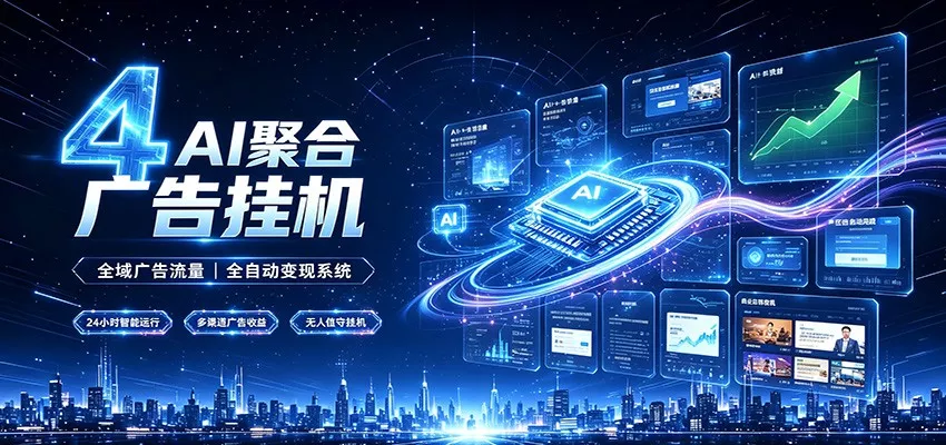 全域广告流量聚合，AI无人挂机稳赚佣金，打造长期稳定被动收入副业-泡泡网赚