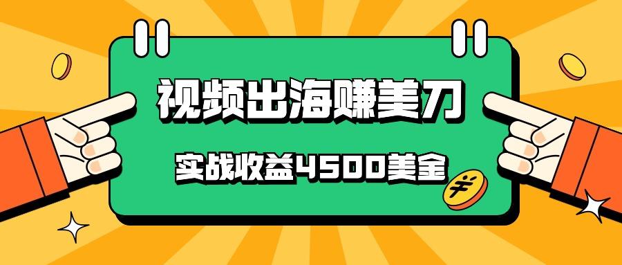 国内爆款视频出海赚美刀，实战收益4500美金，批量无脑搬运，无需经验直接上手-泡泡网赚