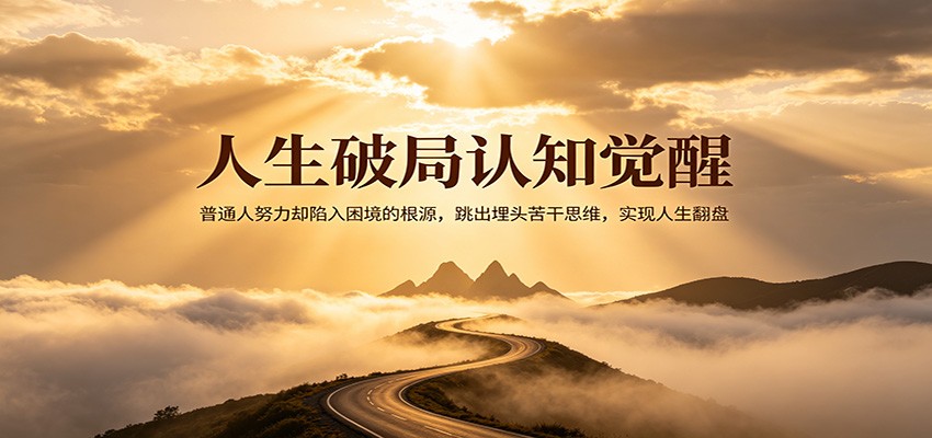 人生破局认知觉醒，普通人努力却陷入困境的根源，跳出埋头苦干思维，实现人生翻盘-泡泡网赚