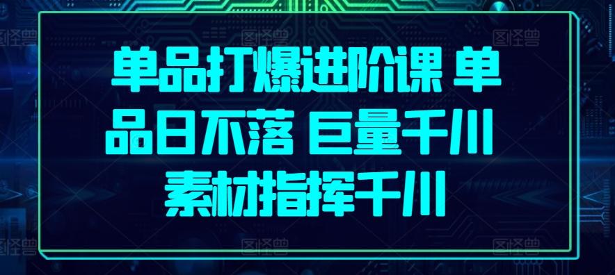 单品打爆进阶课 单品日不落 巨量千川 素材指挥千川-泡泡网赚