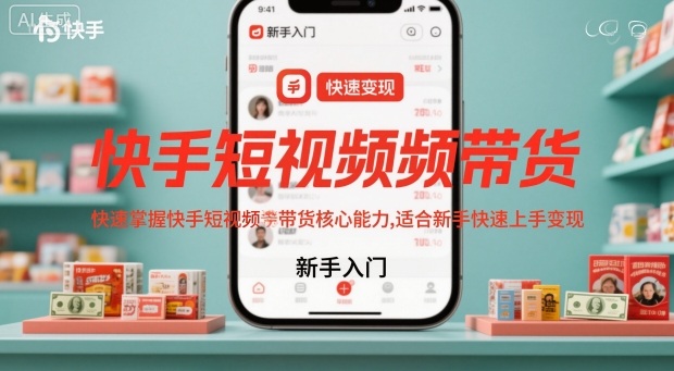 快手短视频带货，快速掌握快手短视频带货核心能力，适合新手快速上手变现-泡泡网赚