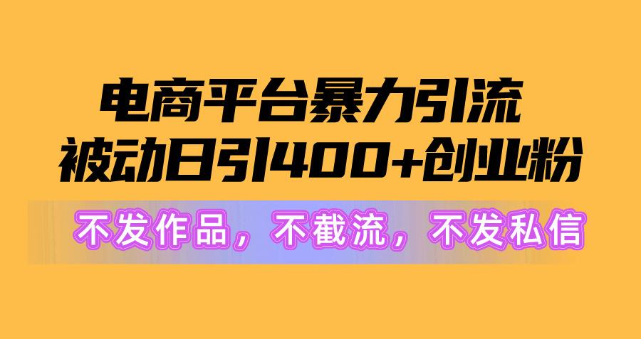 电商平台暴力引流,被动日引400+创业粉不发作品，不截流，不发私信-泡泡网赚