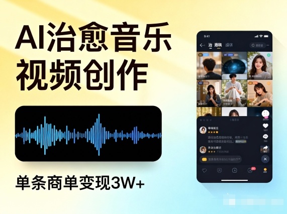 AI做治愈音乐视频，多平台投稿，单条商单变现3W+-泡泡网赚