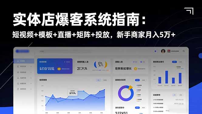 实体店爆客系统指南：短视频+模板+直播+矩阵+投放，新手商家月入5万+-泡泡网赚
