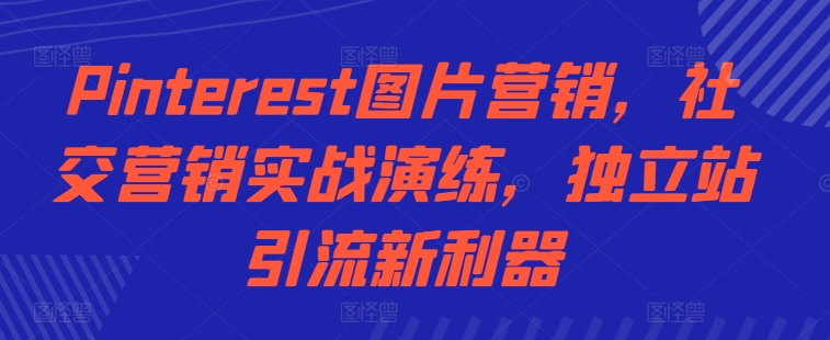 Pinterest图片营销，社交营销实战演练，独立站引流新利器-泡泡网赚