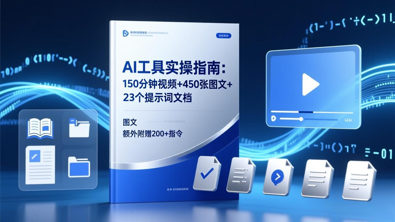 AI工具实操指南：150分钟视频+450张图文+23个提示词文档，额外附赠200+指令-泡泡网赚