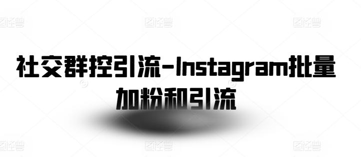 社交群控引流-Instagram批量加粉和引流-泡泡网赚