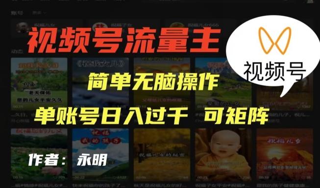 视频号流量主项目，外面收费2980，简单无脑制作作品，单账号日入过干-泡泡网赚