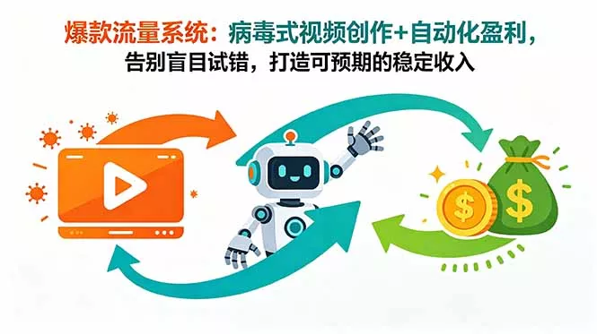 爆款流量系统：病毒式视频创作+自动化盈利，告别盲目试错，打造可预期的稳定收入-泡泡网赚