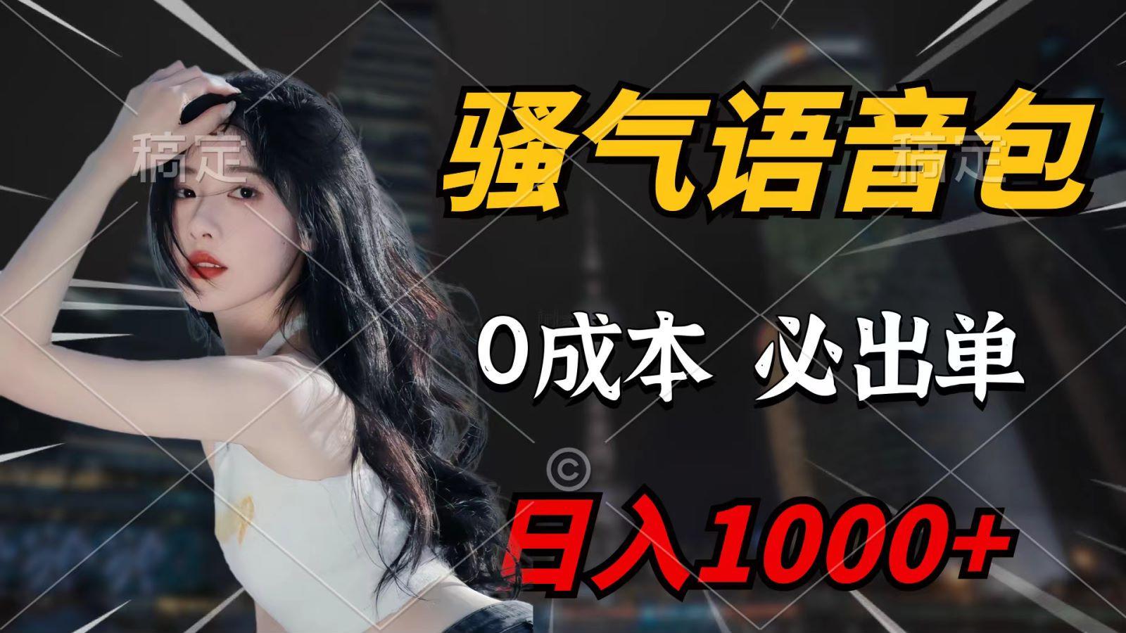 (9701期)骚气语音包，0成本一天1000+，闭着眼也能出单，详细教程！-泡泡网赚