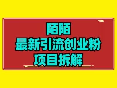 最新陌默引流精准粉项目拆解-泡泡网赚