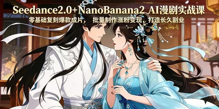 Seedance2.0+NanoBanana2 AI漫剧实战课，零基础复刻爆款成片涨粉变现，打造长久副业收益-泡泡网赚
