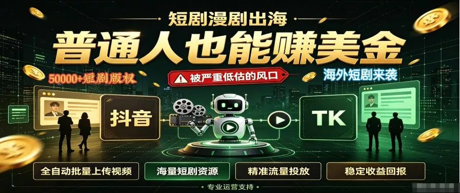 短剧出海，普通人也能賺美金，一个被严重低估的风口【揭秘】-泡泡网赚