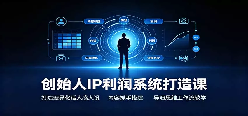 创始人IP利润系统打造课：打造差异化活人感人设，内容抓手搭建，导演思维工作流教学-泡泡网赚