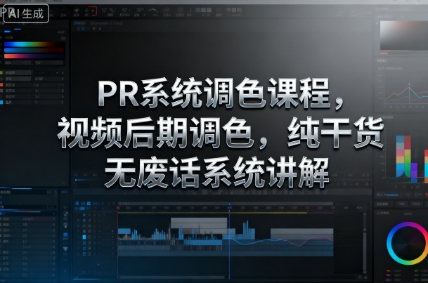 PR系统调色课程，视频后期调色，纯干货无废话系统讲解-泡泡网赚