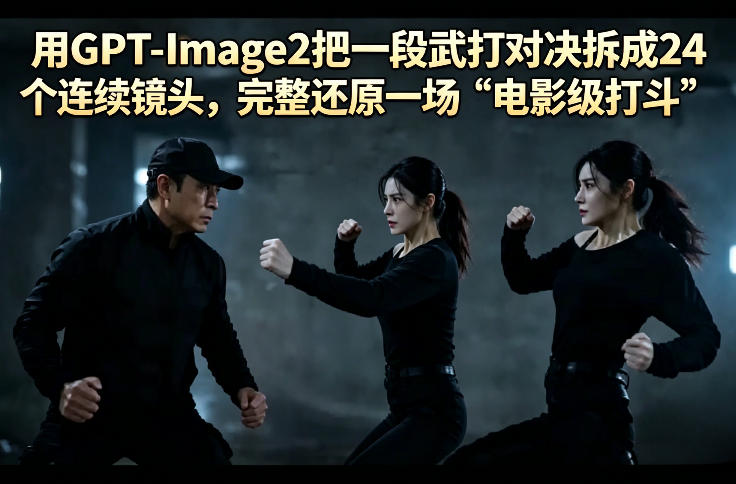 用GPT-Image2把一段武打对决拆成24个连续镜头，完整还原一场“电影级打斗”-泡泡网赚