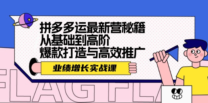 拼多多运最新营秘籍：业绩 增长实战课，从基础到高阶，爆款打造与高效推广-泡泡网赚