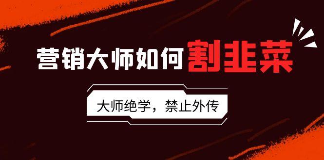 营销大师如何割韭菜：流量大师/讲故事大师/话术大师/卖货大师/成交大师/…-泡泡网赚