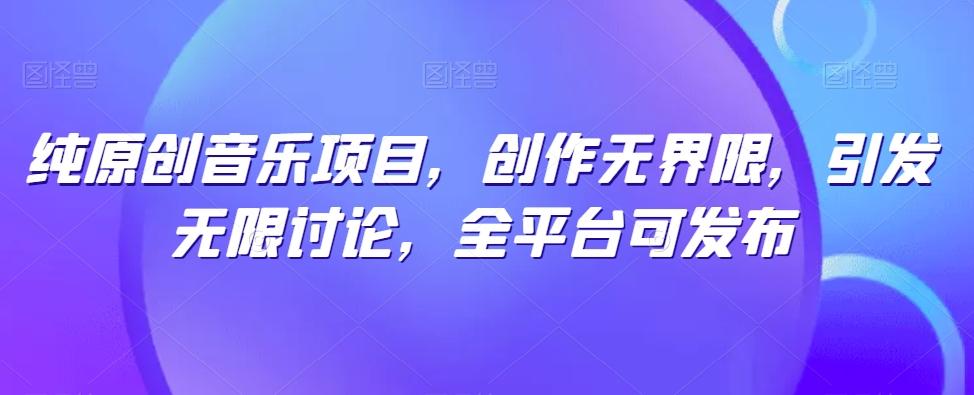 纯原创音乐项目，创作无界限，引发无限讨论，全平台可发布【揭秘】-泡泡网赚