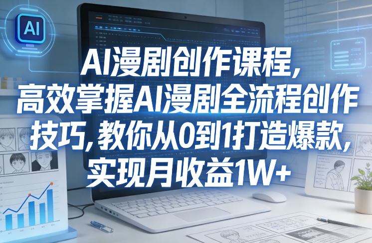 某社群AI漫剧创作课程，高效掌握AI漫剧全流程创作技巧，教你从0到1打造爆款，实现月收益1W+-泡泡网赚