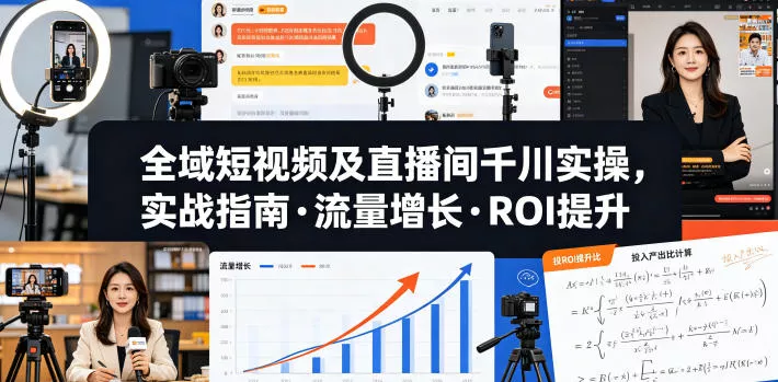 全域短视频及直播间千川实操，实战指南·流量增长·ROI提升(更新)-泡泡网赚