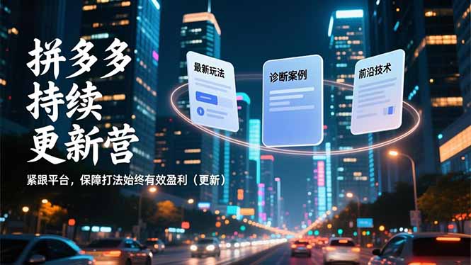 拼多多持续更新营，最新玩法、诊断案例、前沿技术，紧跟平台，保障打法始终有效盈利(更新-泡泡网赚