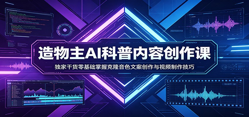 AI科普内容创作课：独家干货零基础掌握克隆音色文案创作与视频制作技巧-泡泡网赚